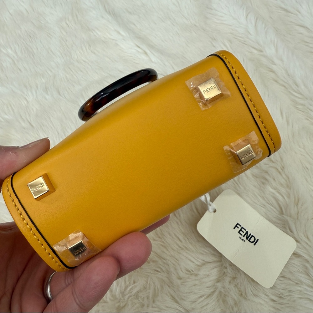 Fendi Yellow Mini Sunshine Shopper Shoulder Bag new with tags - Picture 5 of 11